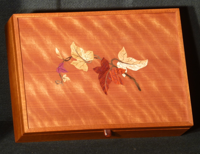 Treasure box inlaid with sprig of ivy