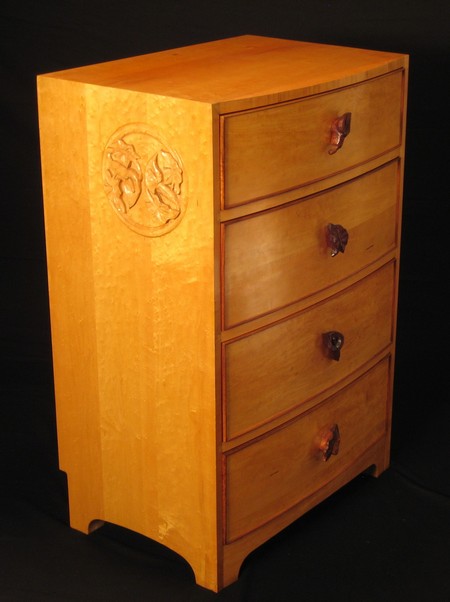 Chest with carving detail