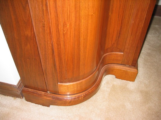 Chinese round corner cabinet under construction