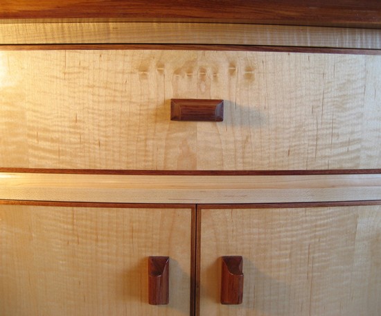 Veneered drawer and door
