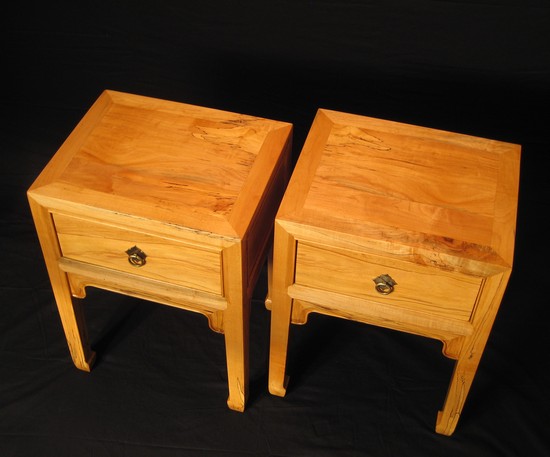 Bedside tables in spalted maple