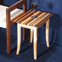 Triangular table of walnut
