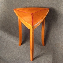 Triangular table of cherry w 3-way arc inlay