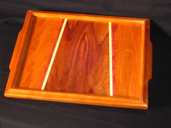 T34 - tray of cherry handles with bookmatched center