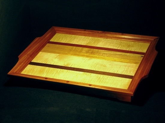 T36 - tray of mahogany with sycamore and elm