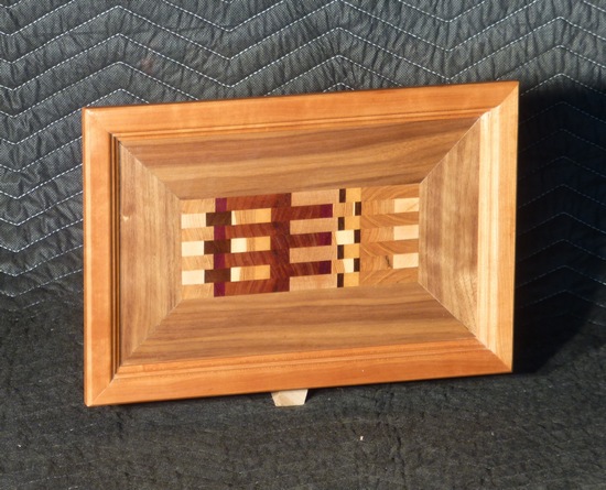 T47-tray with cherry rim and multiwood center